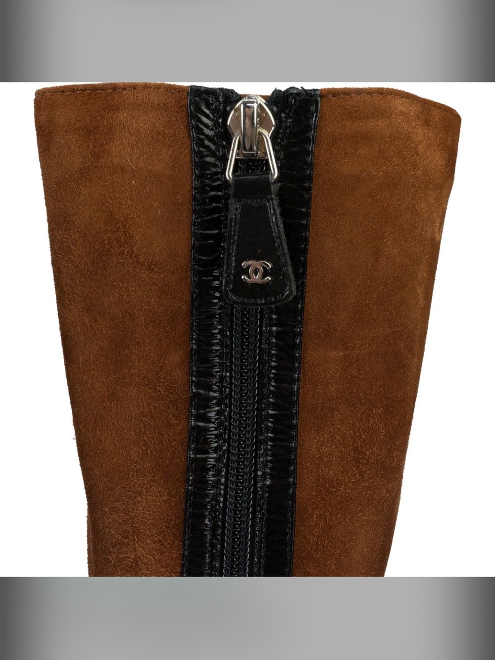 CHANEL Brown Suede, White & Black Lace-Up Over-the-Knee Boot…BNIB…NEVER WORN - Picture 10 of 10